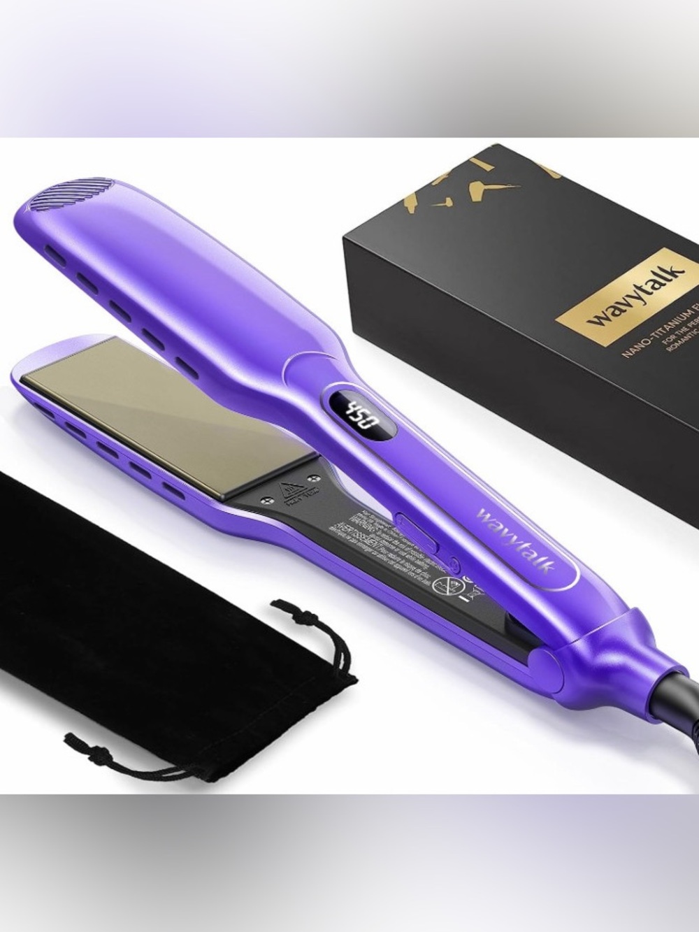 WavyTalk Purple Ceramic Hair Straightener with Digital Display